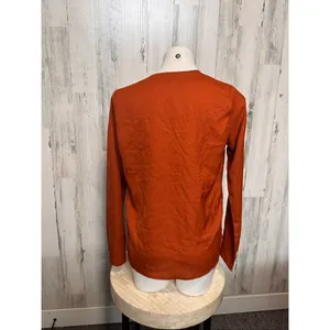 Truth NYC Rust Orange Lace-Up Blouse Women’s Size M thumbnail 7