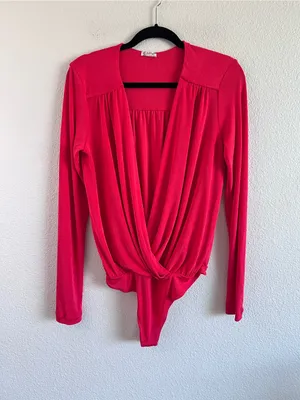 Intimately by Free People Women's Turnt‎ Bodysuit Slinky V-Neck Cross-Front Boho thumbnail 2
