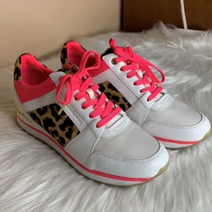 Michael Kors Billie Trainer Leather Leopard Print Sneakers Size 9 thumbnail 5