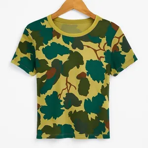 Three Dots Green Leaf Print T-Shirt Women’s Small Short Sleeve 100% Cotton Camo thumbnail 2