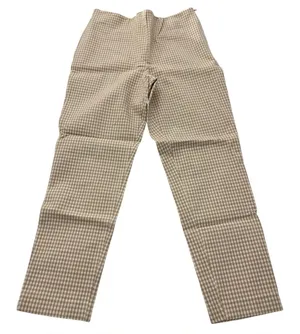 Beige and white gingham straight leg pants NWT medium thumbnail 1