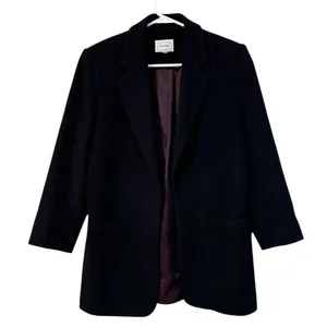 Louben‎ Open Front Black Blazer Jacket Sweater Size 4 Career Designer Luxury VTG thumbnail 1