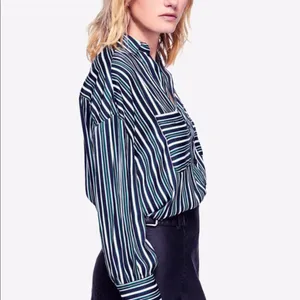 NWT FREE PEOPLE Mad About You Button down Shirt XS Striped thumbnail 5