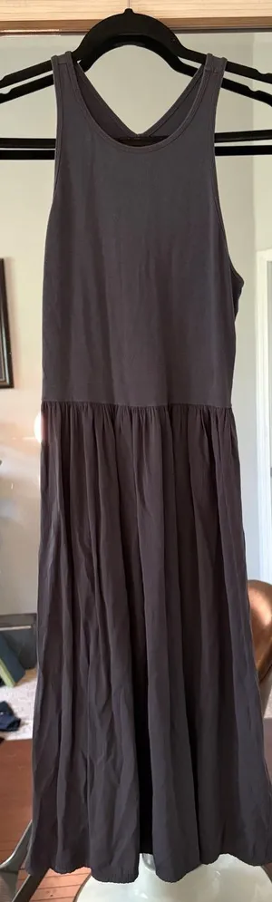 Lou & Grey Maxi Dress Grey halter Sleeveless Gauzy Flowy Stretch Women S thumbnail 1