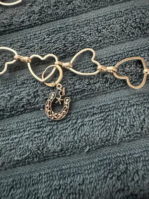 Art Class Silver Heart Link ladies belt with Turquoise Charms Sz M NWT thumbnail 3