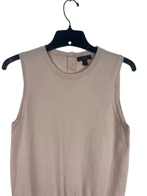 J. Crew 100% Merino Wool Sleeveless Sweater Shell Top Blush Minimalist Preppy M thumbnail 6