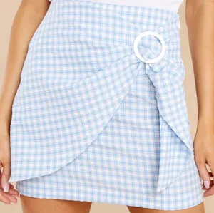Red Dress Blue Gingham Mini Skirt thumbnail 1