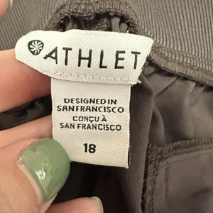 Athleta Brooklyn Mid Rise Ankle Pants Womens 18‎ Purple Rib Knit Side Panels Gym thumbnail 6