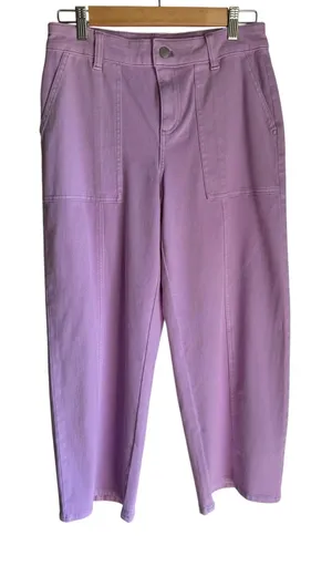 Talbots Lavender Wide Leg Crop Utility Pants High Rise Size 4 NWOT thumbnail 1