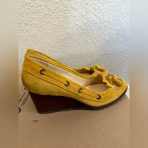 Cole Haan Nike Air Soles‎ Wedges Women's F8 D25497 Mustard Yellow Size 8B thumbnail 2