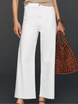 Pistola Penny High-Rise Crop Wide-Leg Jeans in Optic White thumbnail 3