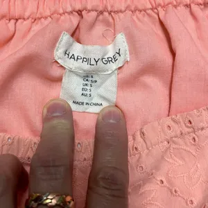 Happily Grey Eyelet Crop Top Women S Peach Fruit‎ Smocked Boho Cottage Prairie thumbnail 4