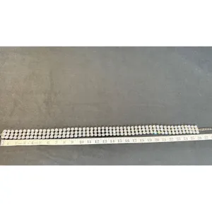 Vintage Silver Tone Clear Rhinestone Three Row Chain Belt Adjustable Formal Glam thumbnail 3