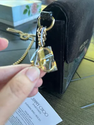 Jimmy Choo Parfums New gold tone chain crossbody bag purse with charm gift thumbnail 8