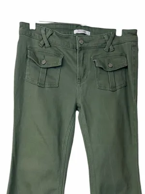 PacSun Cargo Flare Pants Jeans Women’s Size 28 Low Rise Stretch Olive Green Y2K thumbnail 5