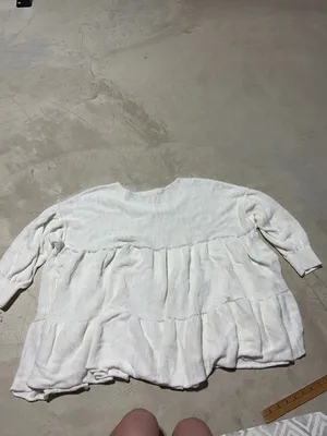 Free people we the free Women's Ivory Tiered Knit Top small thumbnail 15