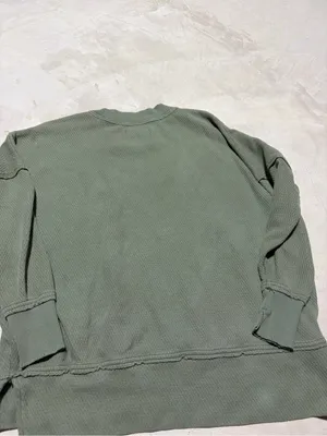 Aerie Classic textured green Crewneck Sweater XS thumbnail 7