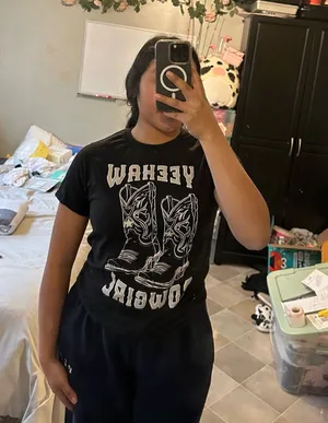 Cowgirl t shirt Black thumbnail 1