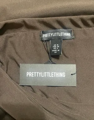 PrettyLittleThing Skirt Sz 4 Chocolate Soft Touch Ruched Waist Maxi Feminine thumbnail 5
