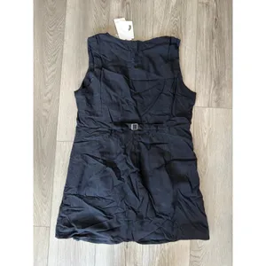 Commense Minimalist Black Cotton Button Front Casual Short Dress NWT XL thumbnail 4