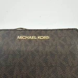 Michael Kors Compact Brown Monogram Coated Canvas Wallet thumbnail 2