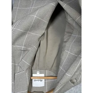 Madewell Womens Small Plaid Double Breasted Blazer Jacket Beige Neutral Academia thumbnail 12