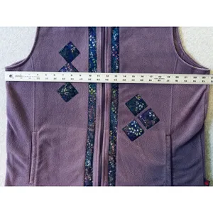 Woolrich Fleece Full‎ Zip Vest Purple Floral Patch Granny Cottagecore Women's XL thumbnail 8