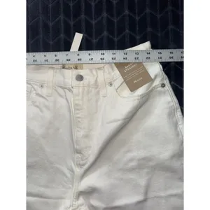 Madewell Women's Ripped Knee Baggy Straight Leg‎ Jeans Raw Hem White Size 29 thumbnail 7
