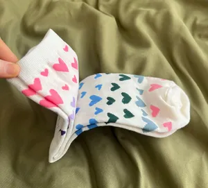 J. Crew Multi-Colored Heart Ankle Crew Socks thumbnail 3