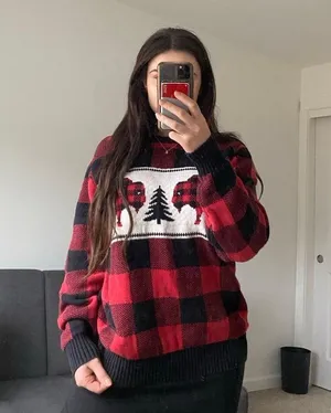 Oversized Christmas Sweater Red Size M thumbnail 3