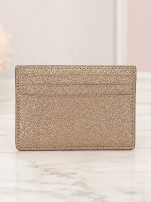 Kate Spade New York Gold Glitter Slim Card Holder Wallet NWT thumbnail 4