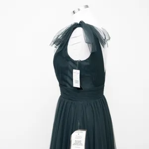 Betsy & Adam‎ - Hunter Green V-Neck Sleeveless Tulle Gown thumbnail 10