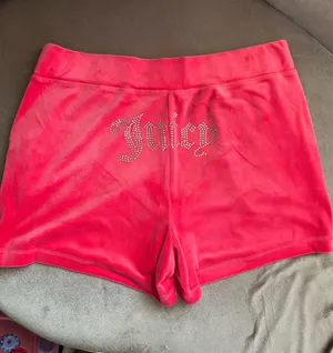 Size L Juicy Couture Y2K Velour Bling Matching Shorts Set Watermelon pink thumbnail 2
