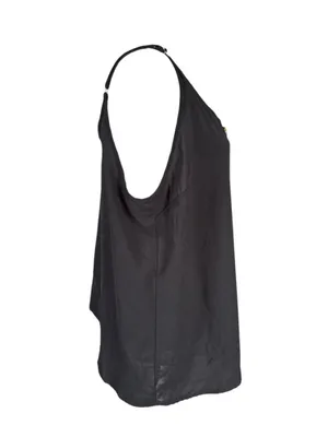 Shiela Rose women's black sleeveless button down v-neck tank top size XL thumbnail 3