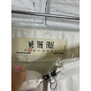 We The Free Denim Skirt Womens 25 White‎ Excellent Distressed Zip Front Mini thumbnail 3