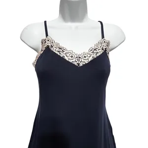 Intimissimi Women XS Fitted Lace Trim‎ Cami Y2K Navy Festival Coquette Elena thumbnail 3