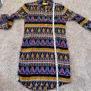 Roller Rabbit Ikat Print Long‎ Sleeve Shirt Dress thumbnail 11