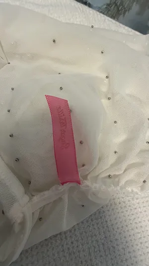 🎀 𝒿𝓊𝓈𝓉 𝒶𝓃 𝒶𝓃𝑔𝑒𝓁 🎀 Sugar Thrillz Pearl Mesh Top ✨ White thumbnail 18
