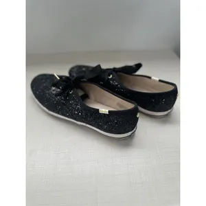Keds x kate spade new york Black Glitter Ribbon Lace-Up Low Top Sneaker 7.5 thumbnail 4