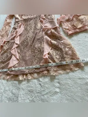 For Love & Lemons Bumble Pink Ruffle Lace Mini Dress size S thumbnail 10
