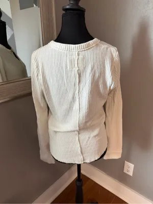 Faherty Legend Alpine Waffle Knit Henley Boho Soft Neutral Large. thumbnail 4