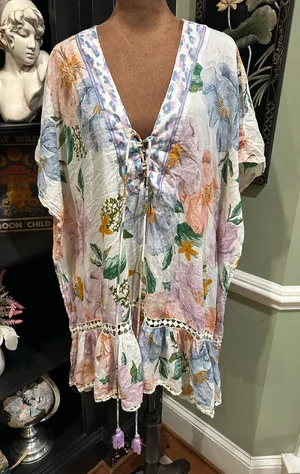 Z&L Cotton Boho Swim Cover‑Up – Size Large thumbnail 1