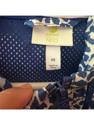 Adidas NEO Blue White Animal Print Wind Breaker Zipper Jacket thumbnail 8