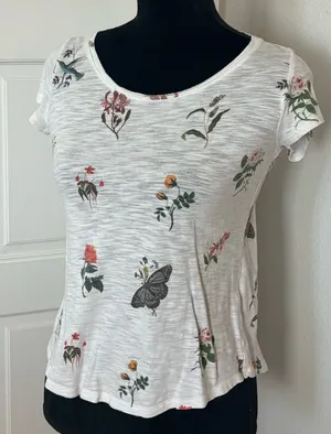 Lucky Brand Tee Shirt Flowers thumbnail 1
