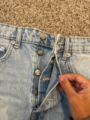 Zara Light Blue Washed Distressed Denim Shorts thumbnail 3