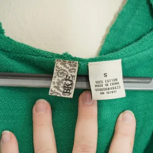 BKE Women's Size Small Green Raw Edge Slub Knit Hoodie Sweatshirt Casual Lounge thumbnail 4