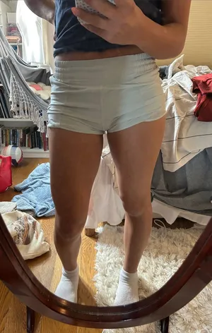 Lululemon high waisted hotty hots light blue 2.5 inch thumbnail 1