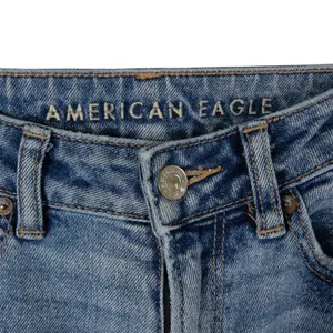 American Eagle Mom Straight Jean Ripped High Rise Jeans Size 0 thumbnail 5