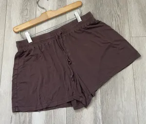 Nuuds Lounge Shorts pull on drawstring womens Brown (medium) loungewear sleep thumbnail 1