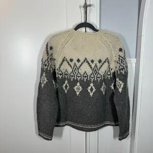 Vtg 90s J. Crew 100% Wool Fair‎ Isle Knit Sweater sz medium classic vintage READ thumbnail 6